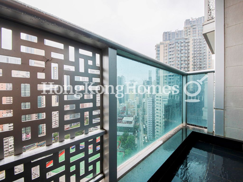 Balcony off Living and Dining Room — J Residence, Wan Chai